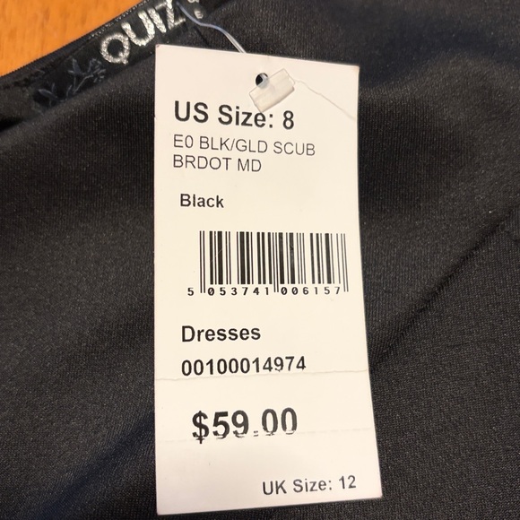 Black Mini Dress with Gold Embroidered Appliqué - Women - Picture 5 of 6